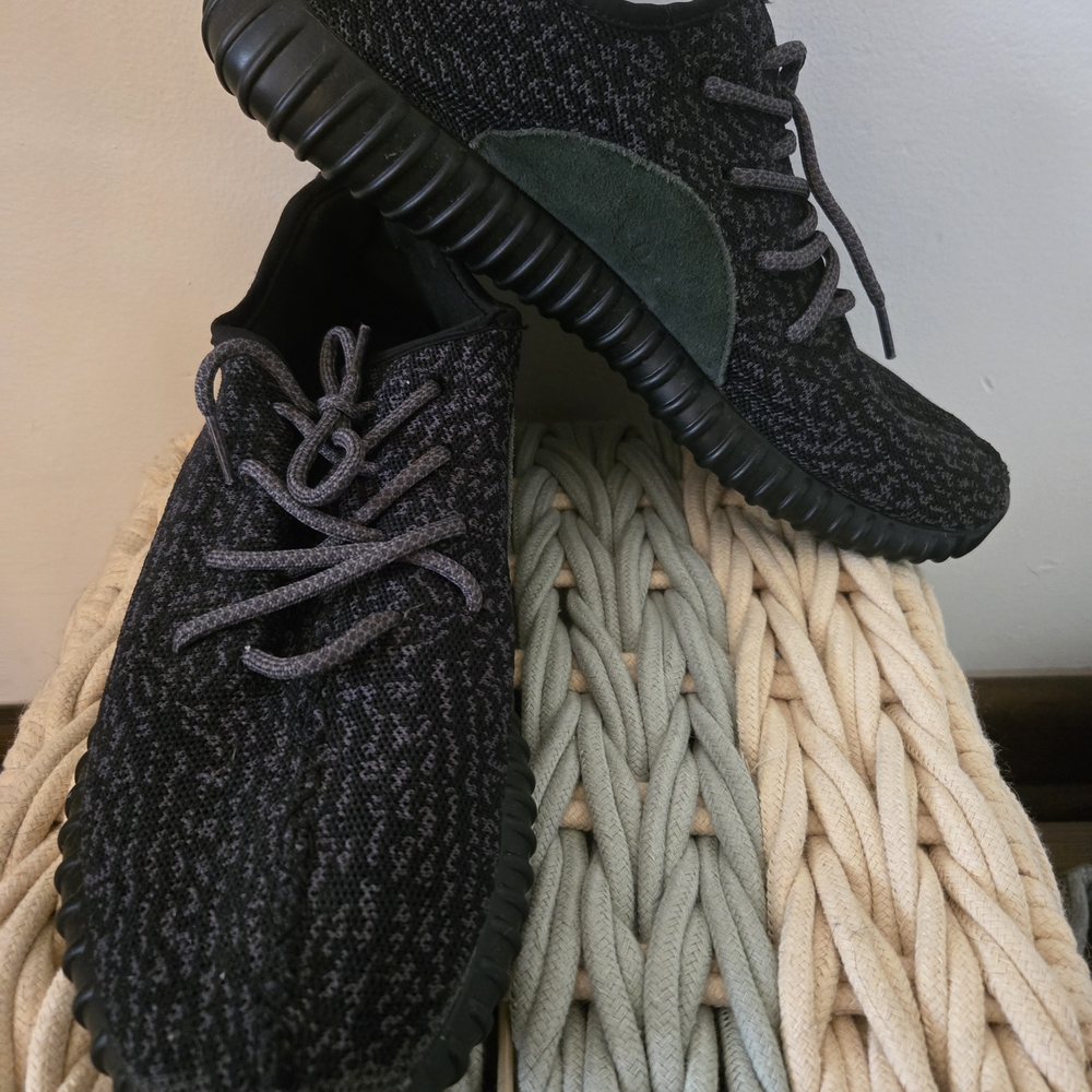 Yeezy Black and Gray Knit Sneakers - Picture 2 of 5